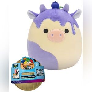 Crazy Fun 4" Viral Squishy Dumpling &  11" Benito The Cow Squishmallows - NWT